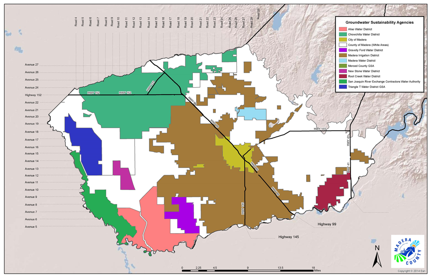 White areas in Madera County